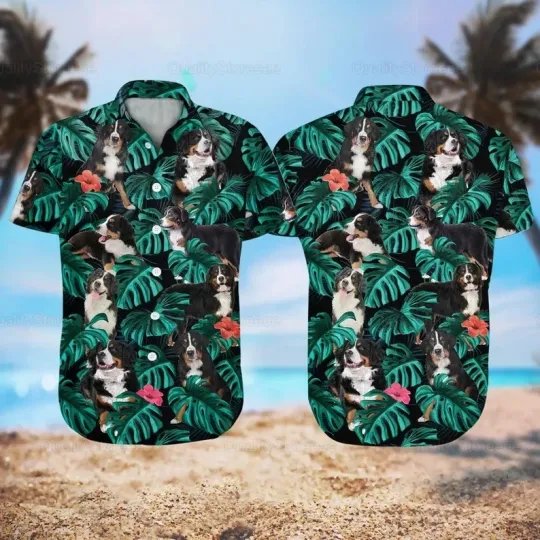 Discover Bernese Mountain Hawaii Shirt Hawaiian Shirts Beach Vacation Shirt Summer Shirt