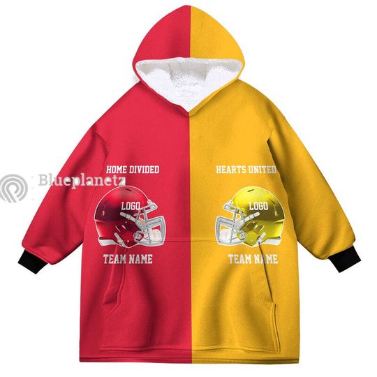 Discover Custom Football Team Hoodies Blanket, Personalized Wearable Hoodies Blanket