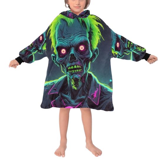 Discover Halloween Horror Zombie Blanket Hoodie