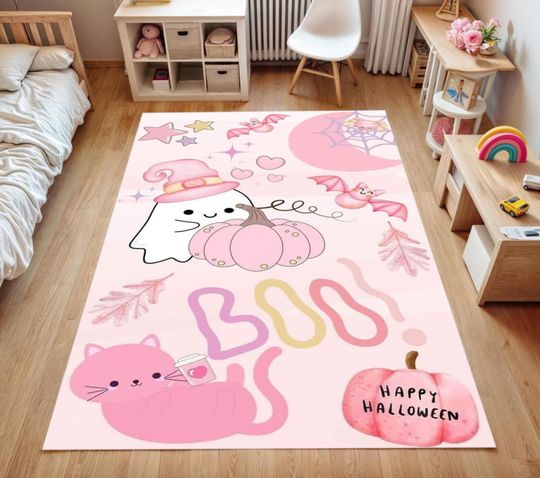 Discover Pink Halloween Ghost Rug  Cute