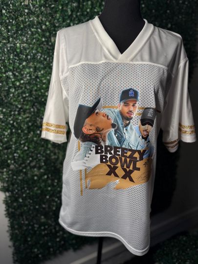 Discover Breezy Bowl XX Jersey, Chris Brown 20 Year Tribute Football Jersey