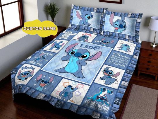 Discover Personalized  Lilo Stitchh Quilt Beding Set, Stitchh Quilt Blanket, Stitchh Birthday Gift