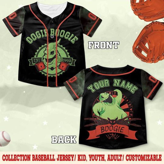 Discover Custom Oogiee Boogiee Baseball Jersey, Nightmare Before Christmas Jersey