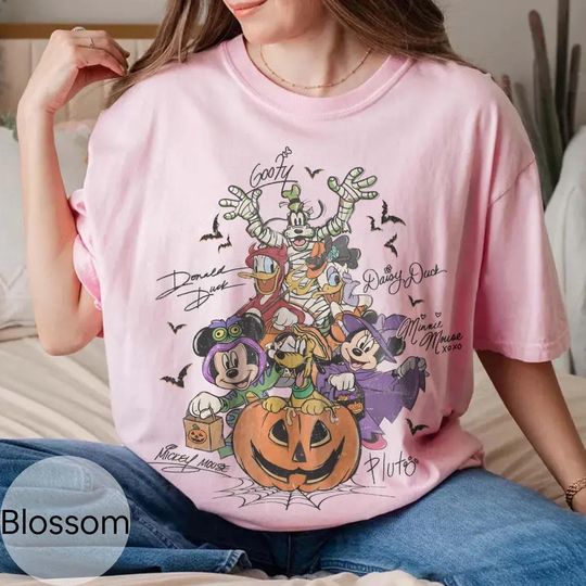 Discover Retro Mickeyy & Friends Halloween Shirt, Halloween Party Trip 2025 Shirt