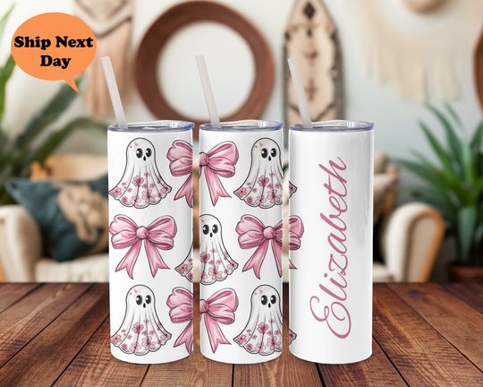 Discover Custom Pink Halloween Tumbler, Retro for Halloween Gift