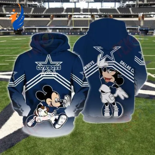 Discover Cheerleaders Mickeyy Mouse Dallas Team Cowboyss 3D Hoodie