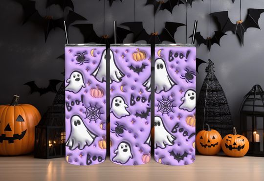 Discover Purple Ghost Halloween Tumbler, Girly Ghost Tumbler