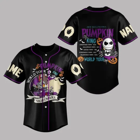 Discover Personalized Disneyyy Skellington Baseball Jersey, Nightmare Before Christmas Jers