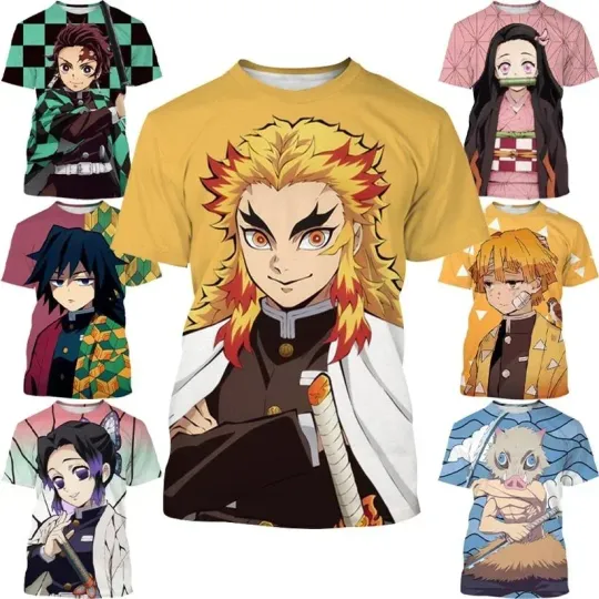 Discover Anime demon Kimetsu No Yaiba Kamado neko Kochou Shinobu Cosplay 3D Print T-Shirt