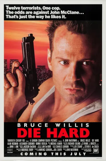Discover 1988 Promo Poster Print Die Hard Classic 80s Retro Wall Decor Film Bruce Willis