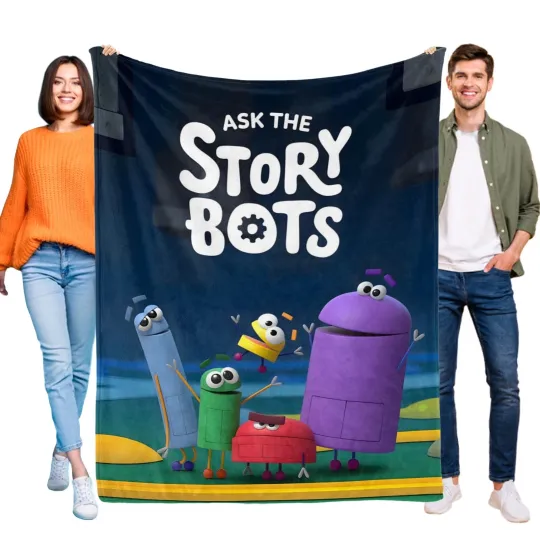 Discover Ask the StoryBots fleece Blanket Bed Couch Decor Nap Car All Season Birthday Gift