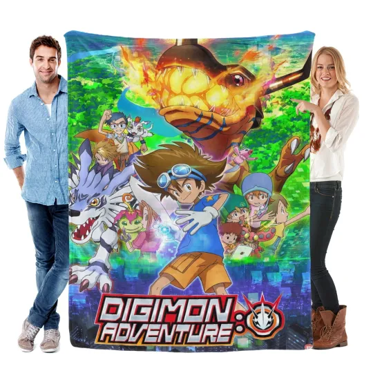 Discover Digimon Adventure Blanket Soft Bed fleece Blanket  Birthday Gift