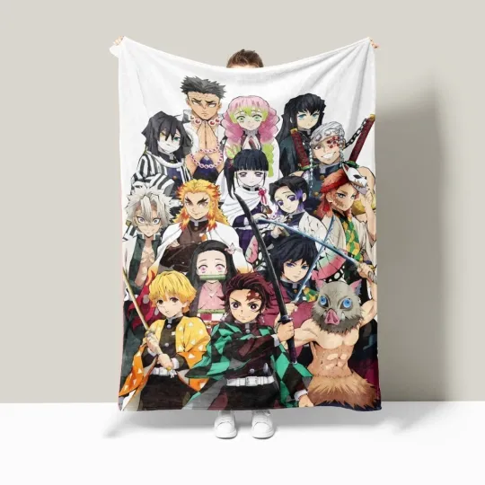 Discover demon anime cozy blanket sofa blanket fleece Blanket