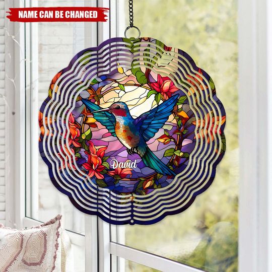 Discover Stained Glass Hummingbird - Personalized Hummingbird Window Hanging Suncatcher Ornament
