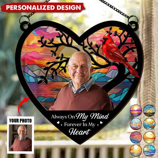 Discover Always On My Mind - Personalized Window Hanging Suncatcher Photo Ornament