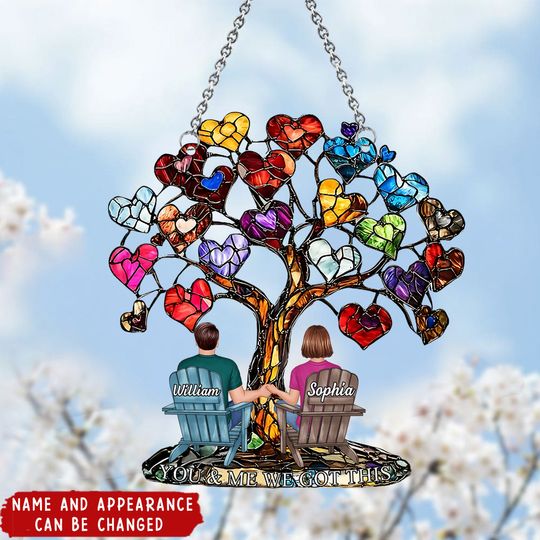 Discover You And Me We Got This - Personalized Couple Window Hanging Suncatcher Ornament