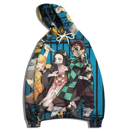 Discover Anime demon Kimetsu No Yaiba 3D Print Men Hoodies Women Harajuku