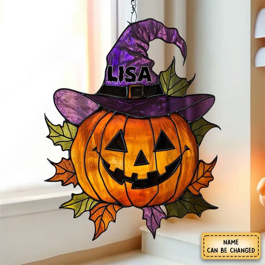 Discover Halloween Jack-O'-Lanten - Window Hanging Suncatcher Ornament