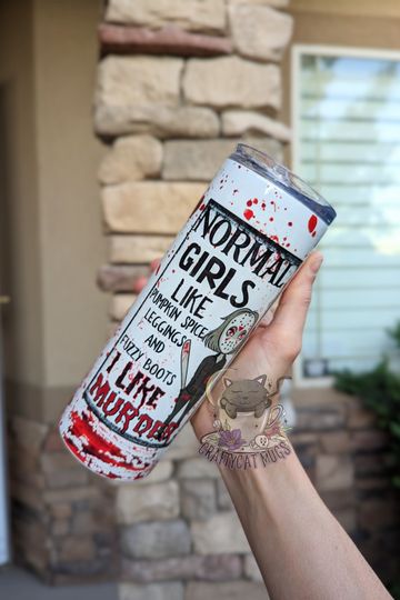 Discover Bloody Tumbler | Halloween Cup | True Crime Tumbler | Fall Cup
