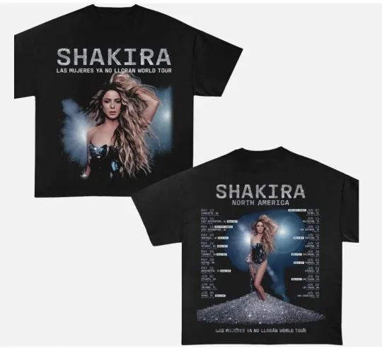 Discover Shakira 2025 Concert Shirt, Las Mujeres Ya No Lloran World Tour