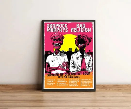 Discover Dropkick Murphys Summer Of Discontent Tour 2025 Poster Rock Band Print No Frame