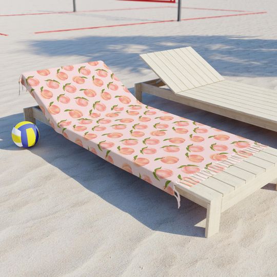 Discover Boho Beach Towel, Peach Print Beach Blanket, Summer Picnic Accessory