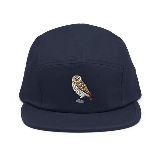 Discover Little Owl of Athena Embroidered 5 Panel Camper Cap