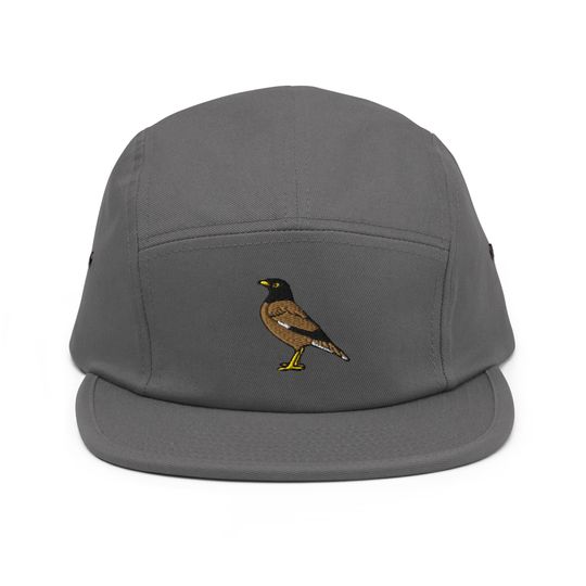 Discover Myna Bird Embroidered 5 Panel Camper Cap
