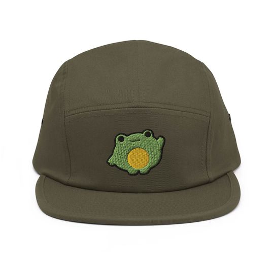 Discover Chonky Cartoon Frog Embroidered 5 Panel Camper Cap