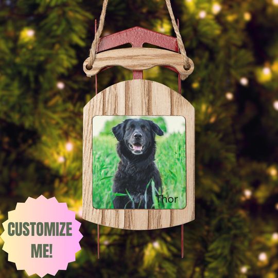 Discover Custom Pet Ornament Sled Christmas Ornaments