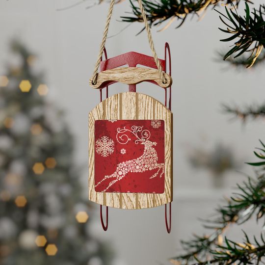 Discover Rustic Sled Ornaments for Holiday Decor, Unique Christmas Tree Ornaments