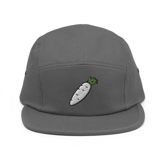 Discover Daikon White Radish Embroidered 5 Panel Camper Cap