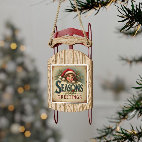Discover Vintage Sled Ornaments - Charming Holiday Decor, Christmas Gifts