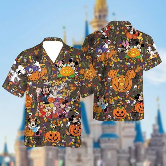 Discover Disneyyy Mickeyy Friends Halloween  Shirt, Mickeyy And Friends Ghost Hawaiian Shirt, Spooky Season Shirt, Halloween Gift