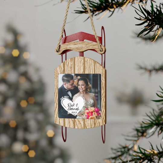 Discover Personalized Sled Ornament for Holidays, Custom Gift, Winter Decor, Christmas Keepsake