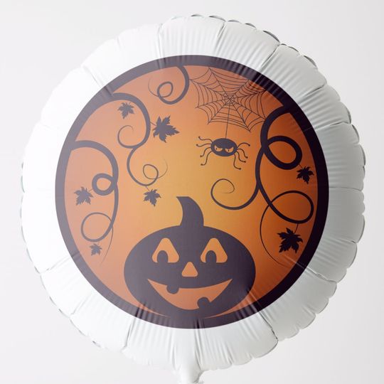 Discover Halloween Jack o lantern pumpkin face and spider Balloon