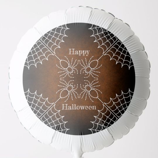 Discover Halloween Spiderweb spiders black orange white Balloon
