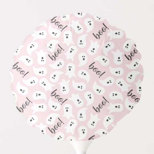 Discover Halloween Pink & Black Ghost Party Balloon