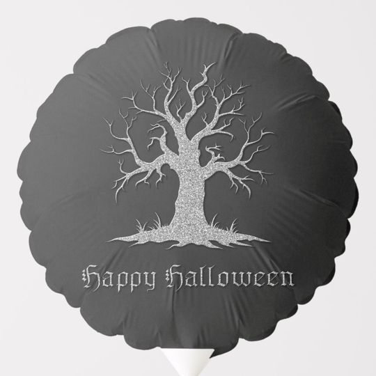 Discover Silver Spooky Tree Halloween Balloon