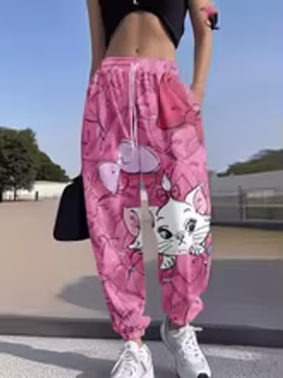 Discover Cartoon Marie Cat Women's Casual Jogger Pants
