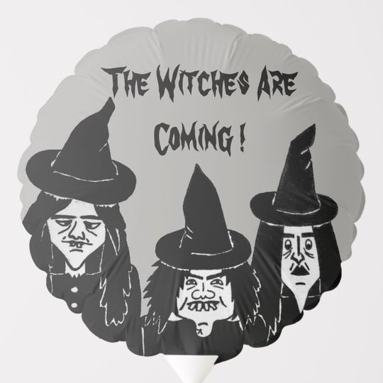 Discover funny spooky black witches scary halloween balloon