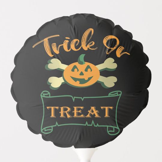 Discover Trick or treat crossbones Halloween pumpkin  Balloon
