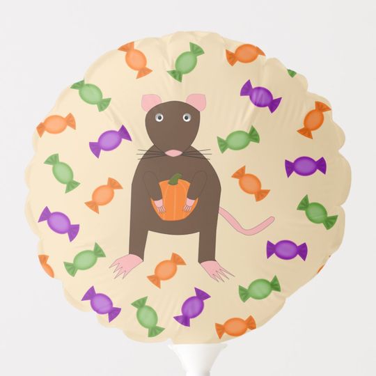 Discover Cute Halloween Rat and Pumpkin Balloon