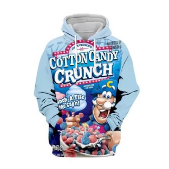 Discover New Fashion Men's Spring and Autumn Hoodie Candy Snack Bag Chocolate Sauce 3D Hoodie