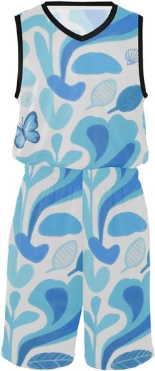 Discover Basketball Shorts Jersey Blue Butterfly