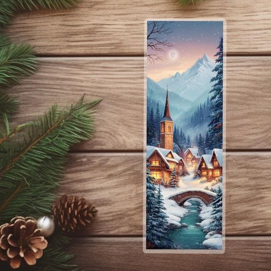 Discover Cozy Christmas Village Bookmark | Christmas Village | Gift For Readers | Bookish Bookmark | Gift For Book Lovers | Book Club Gift