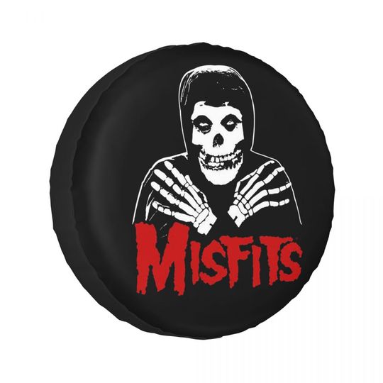 Discover Custom Misfits Skull Spare Tire Cover for Jeep SUV RV 4WD Pajero 4x4 Wheel Protector Covers 14" 15" 16" 17" Inch