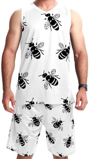 Discover Men's Basketball Suit with Pockets Sportswear for Men Teenager Team Uniform Cute Little Bees -5XL