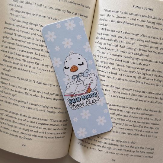 Discover Silly Goose Book Club | Handmade Bookmark | Laminated Bookmark | Bookish Gift | Book Lover | Librarian Gifts | Goose Bookmark