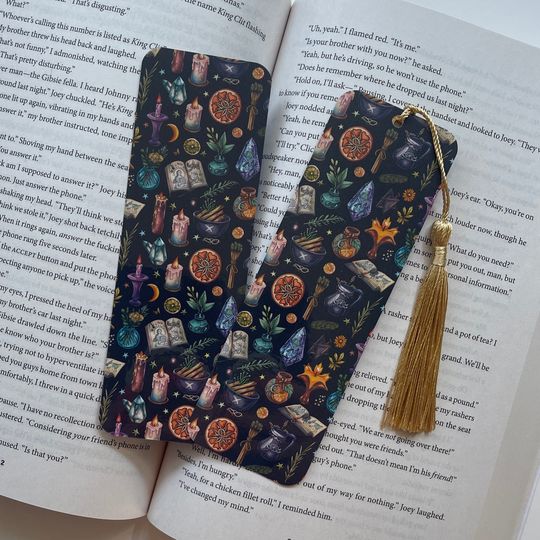 Discover Whimsical Magic Laminated Bookmark | Tassel Bookmark | Double Sided Bookmark | Laminated Bookmark | Bookish Gift | Fall Bookmark